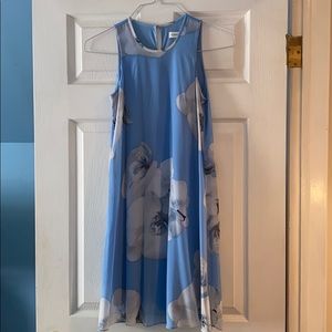 Floral blue and white Calvin Klein dress